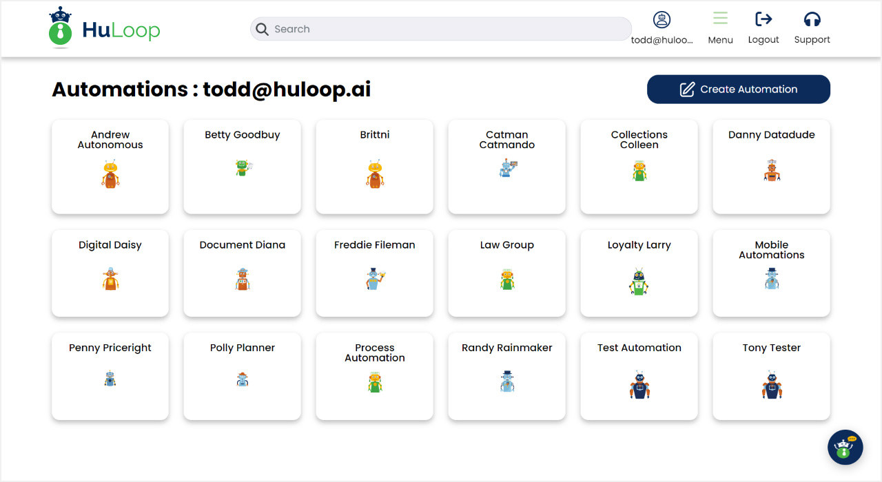 Simplified Organizational Structure for Managing Automations