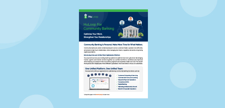 HuLoop Community Banking Work Optimization Brochure