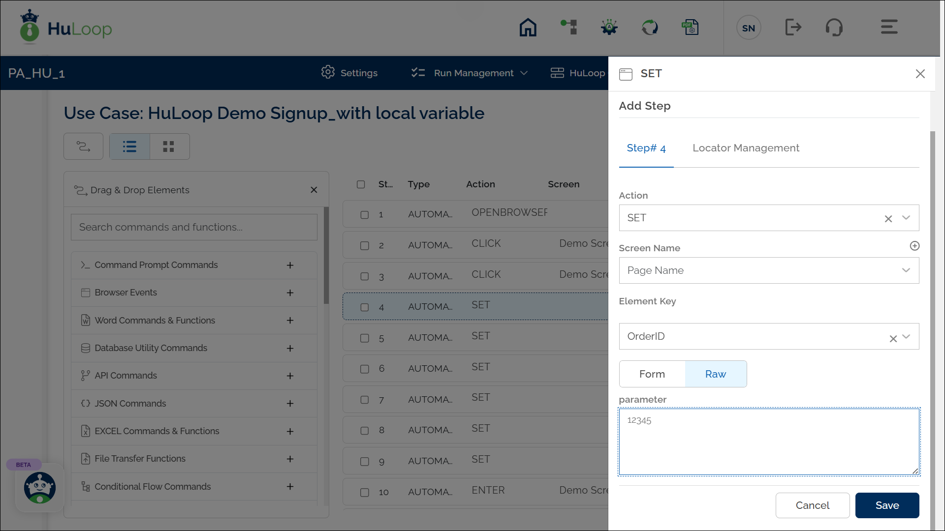 Define a Local Variable: List View