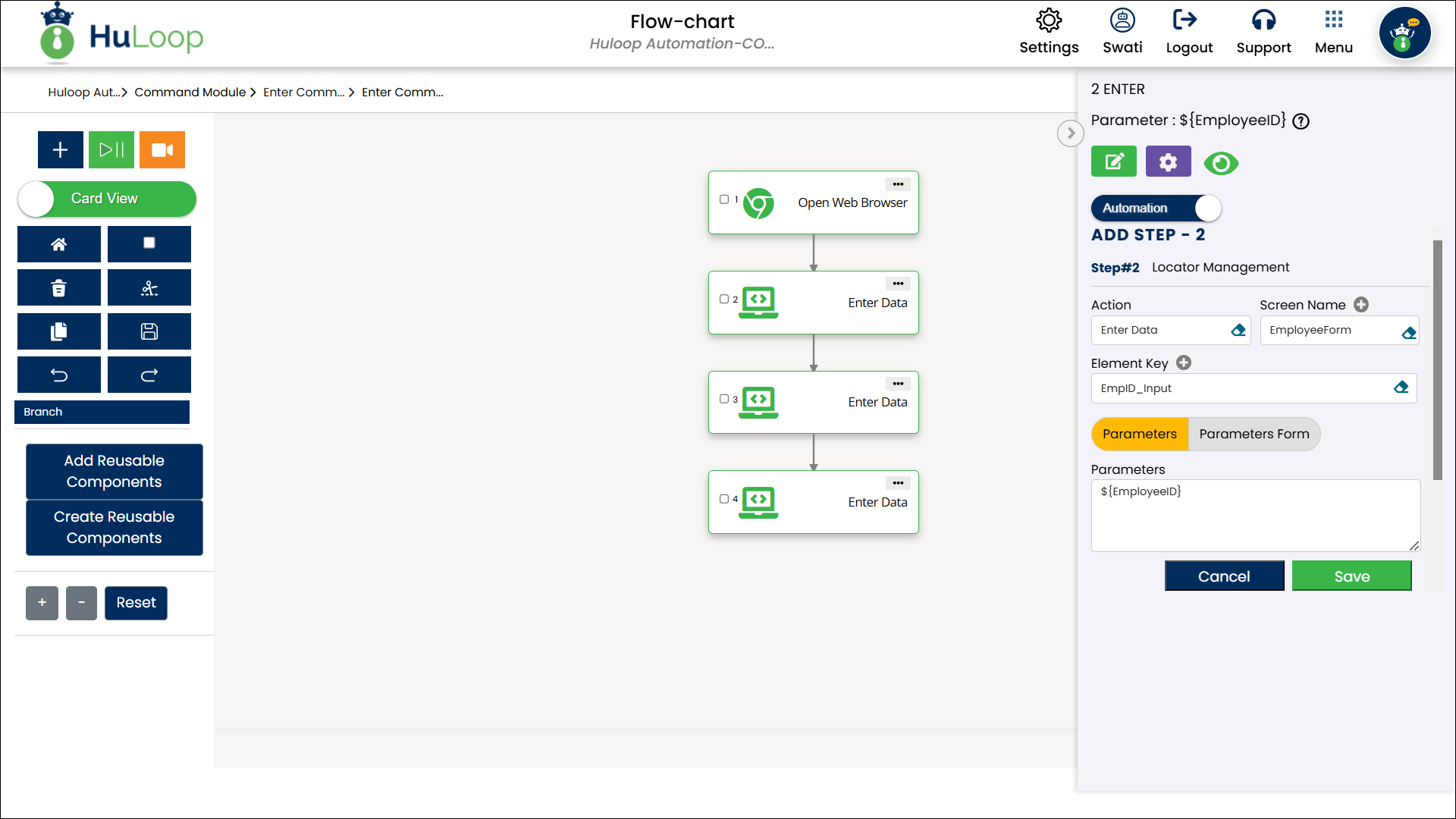 scrn-data-driven-testing-enter-employee-id-card-view