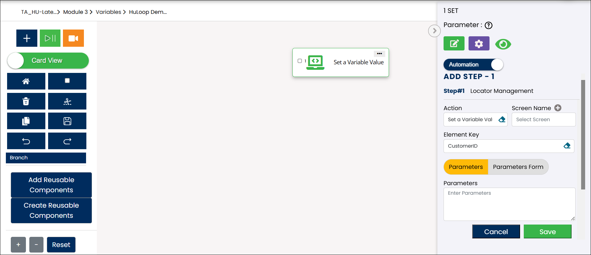 scrn-define-run-time-variable-card-view