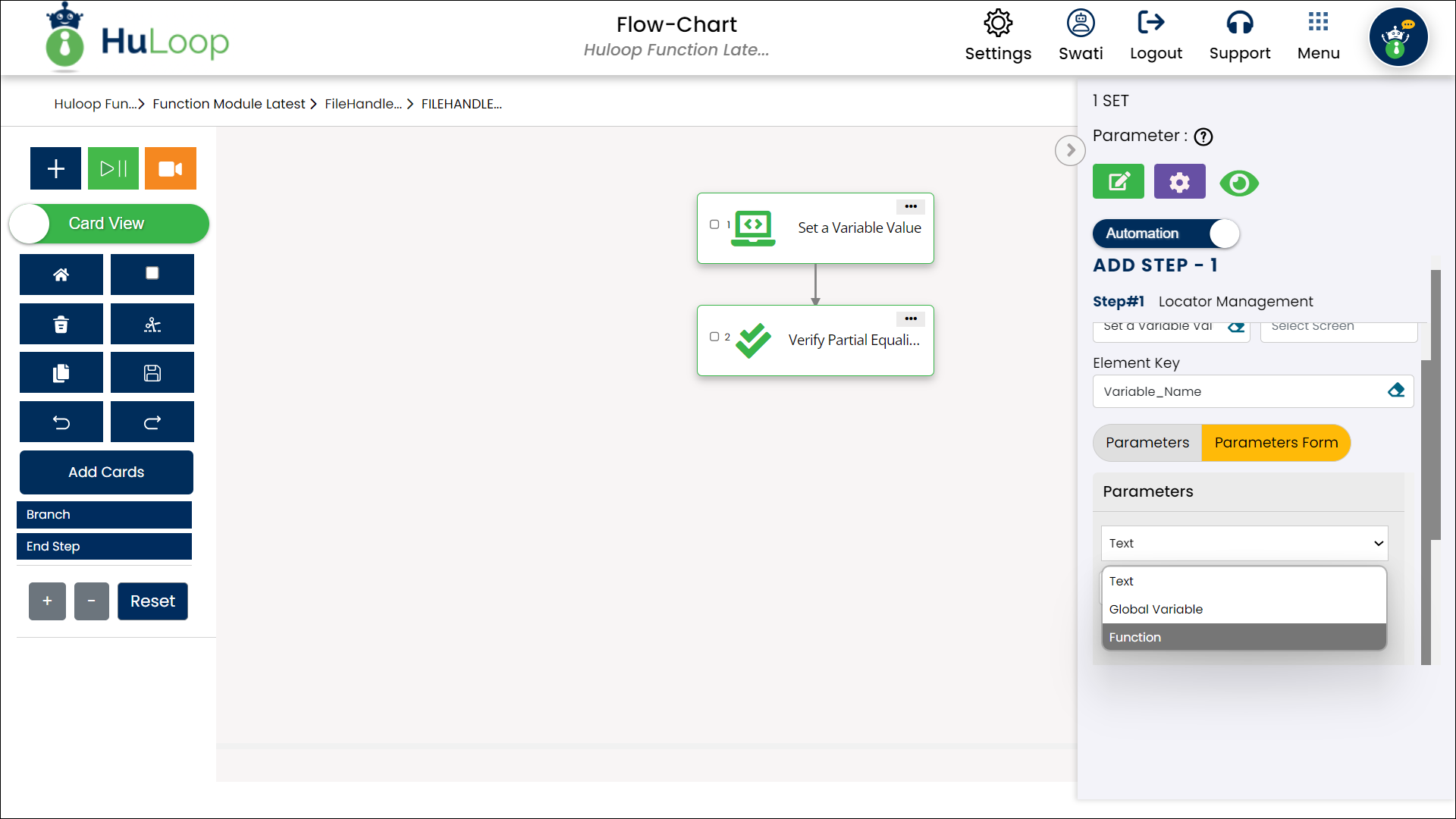 scrn-file-handler-function-select-function-in-dropdown-card-view