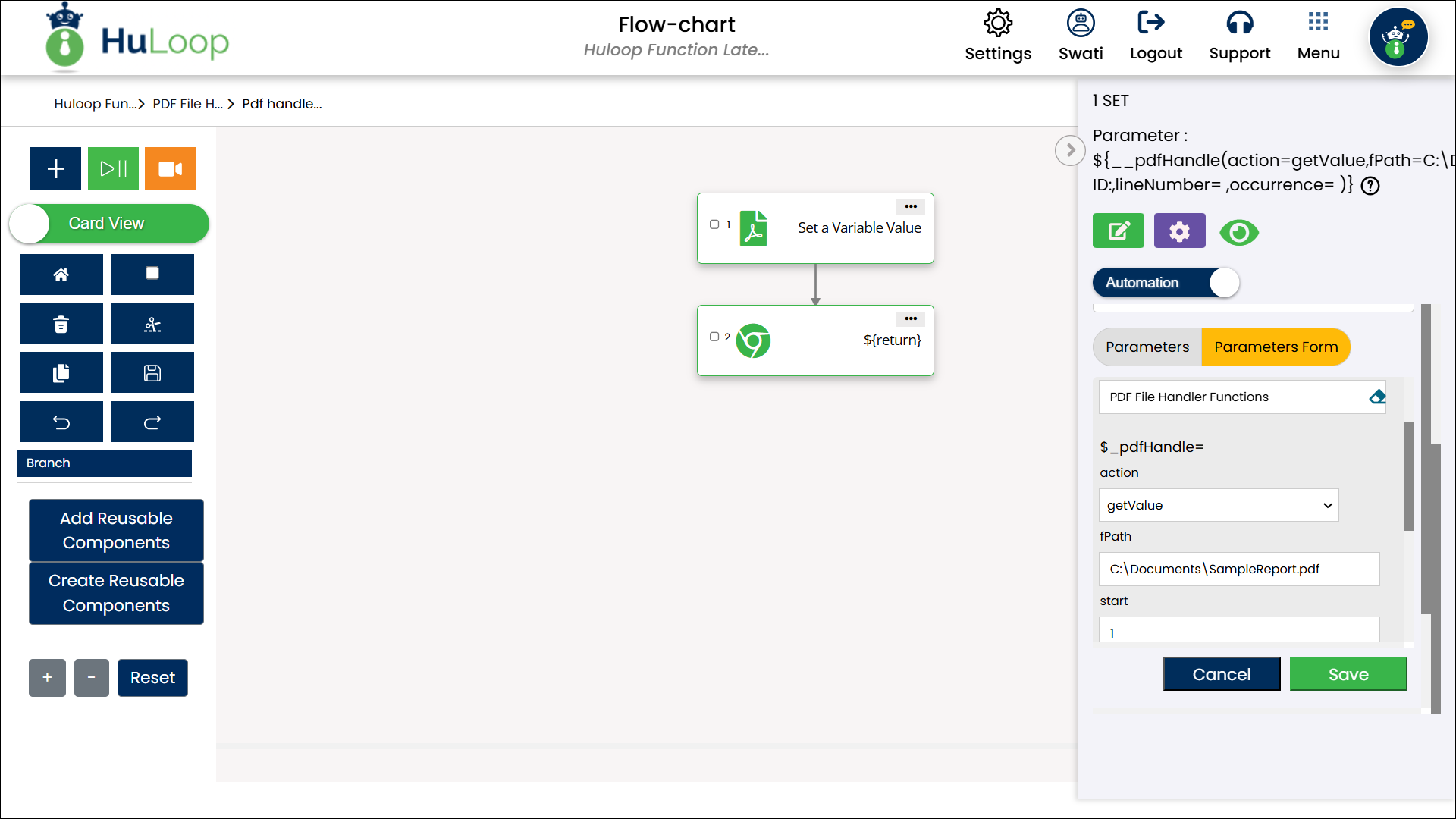getValue Command - Card View