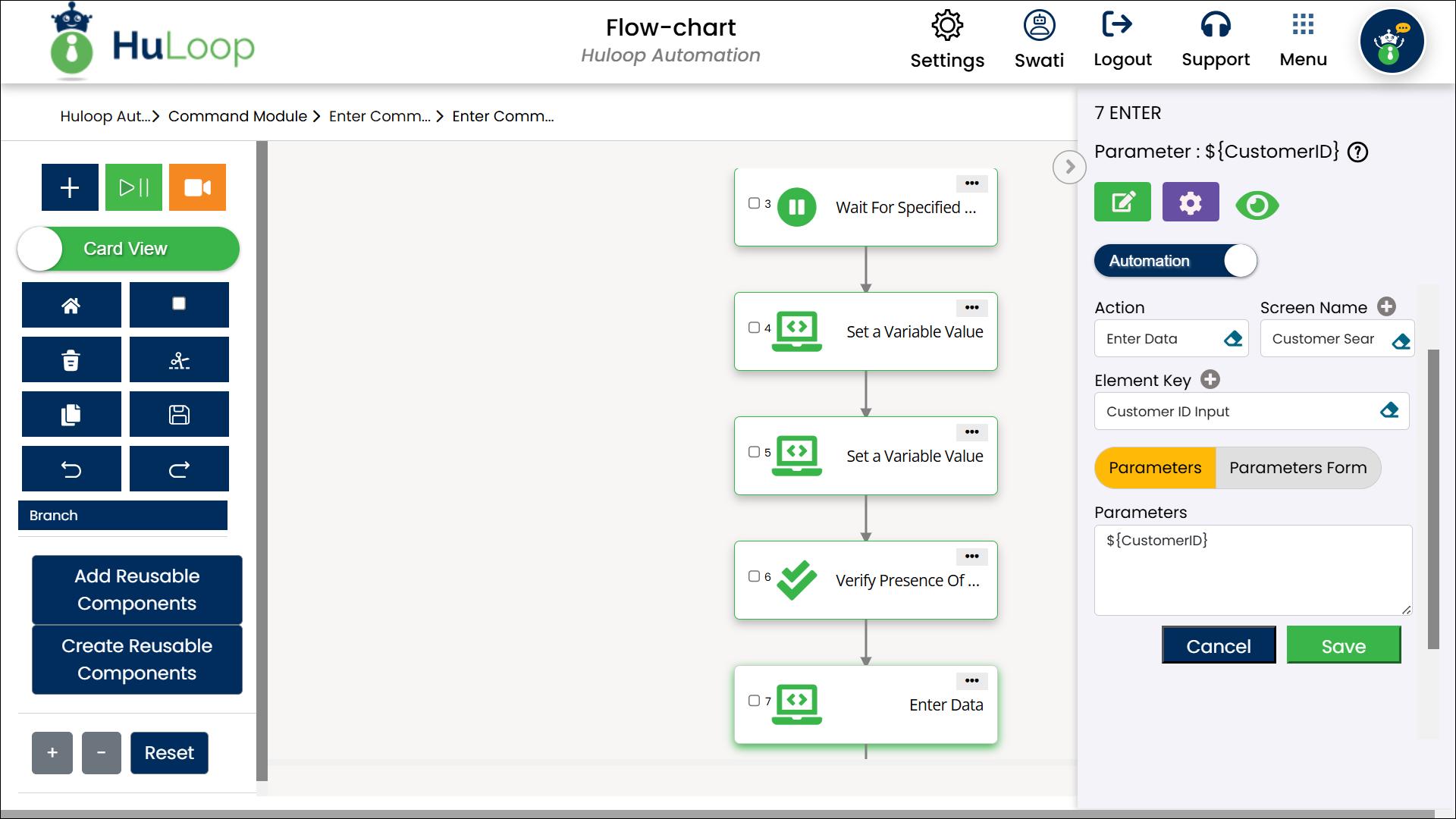 scrn-using-run-time-variable-card-view