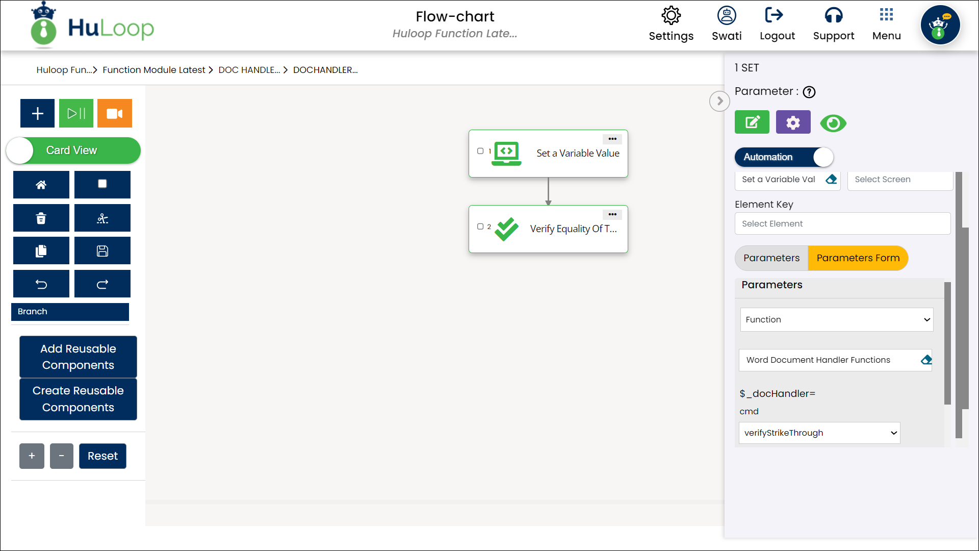 verifyStrikeThrough Command - Card View
