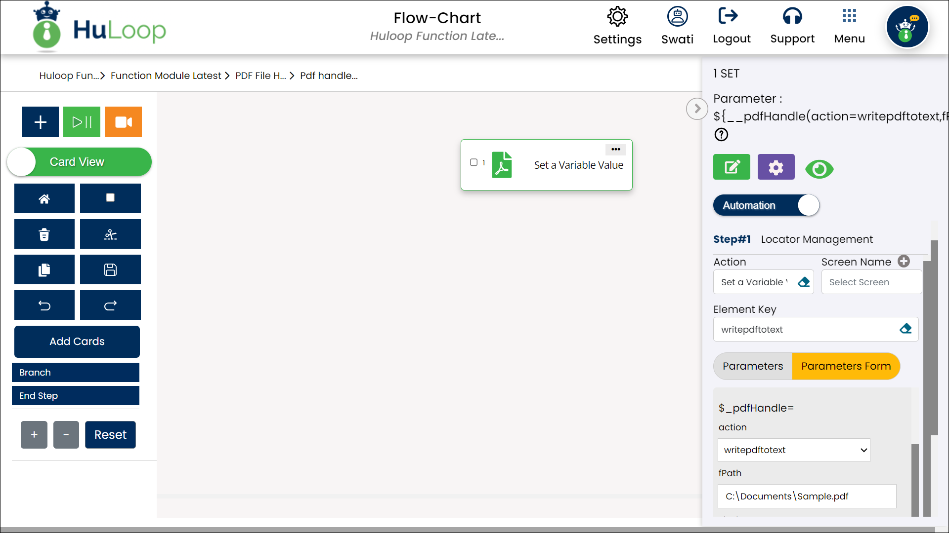 writepdftotext Command - Card View
