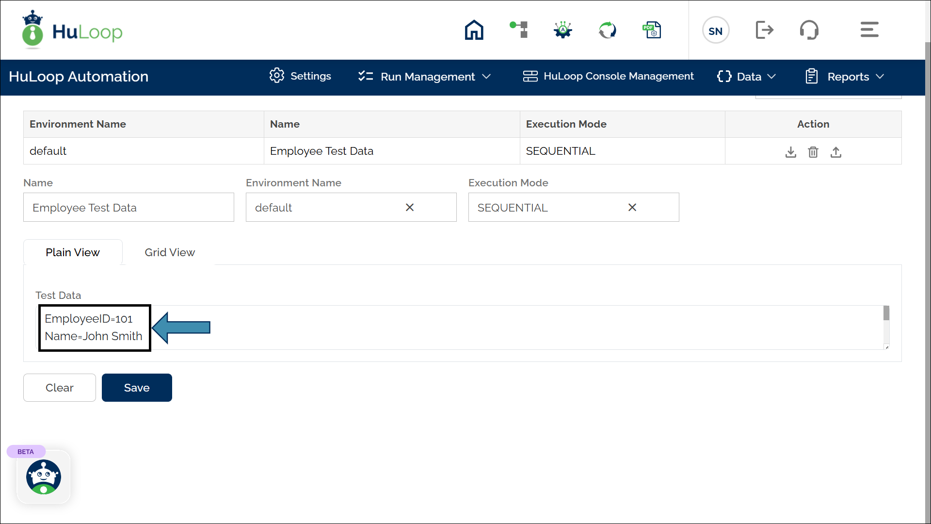 Modifying Test Data in Plain View