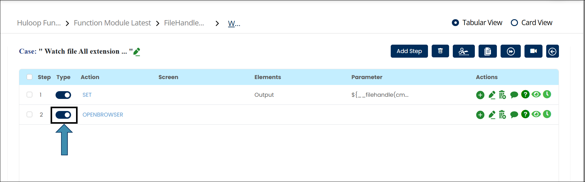 Tabular View