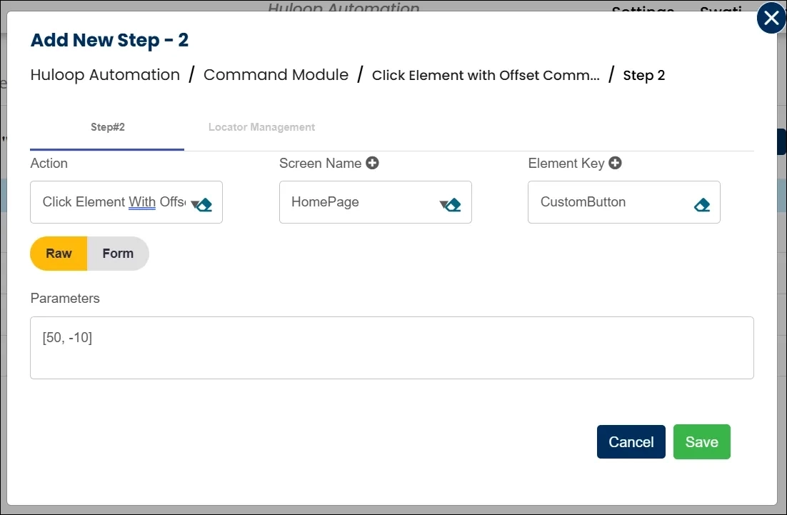 scrn-click-element-with-offset-tabular-view