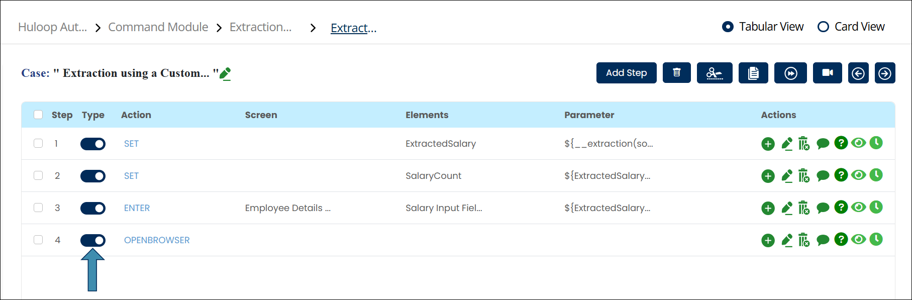 Tabular View