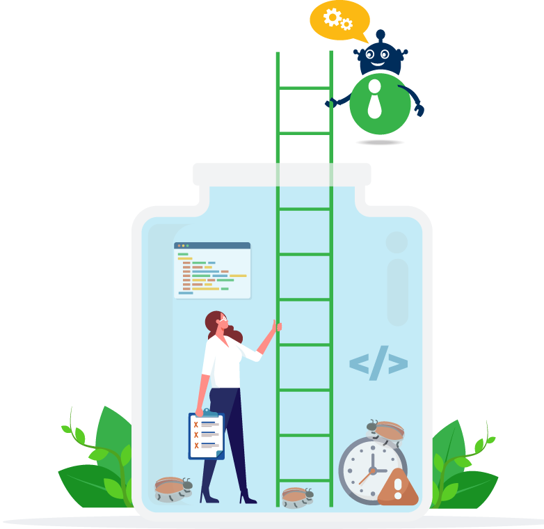 Illustration highlighting common testing bottlenecks
