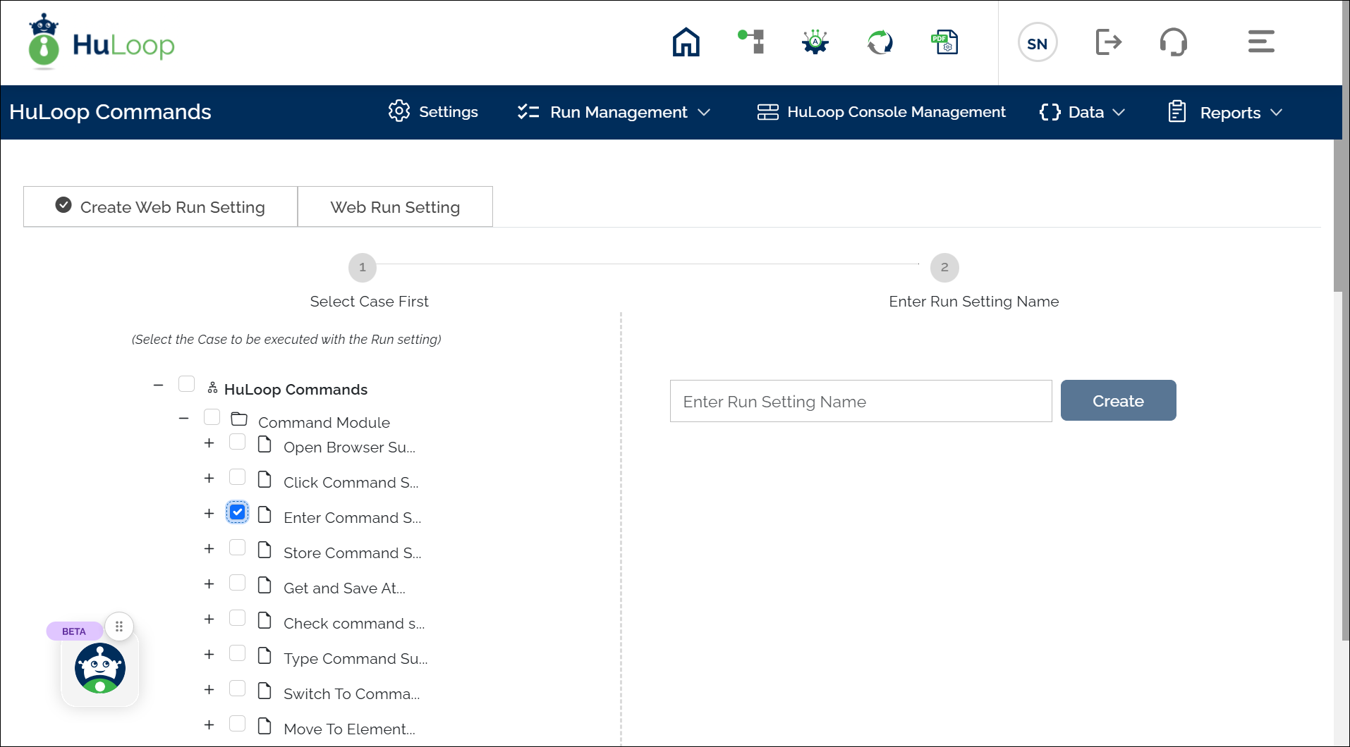 Selecting a Case for CLI execution