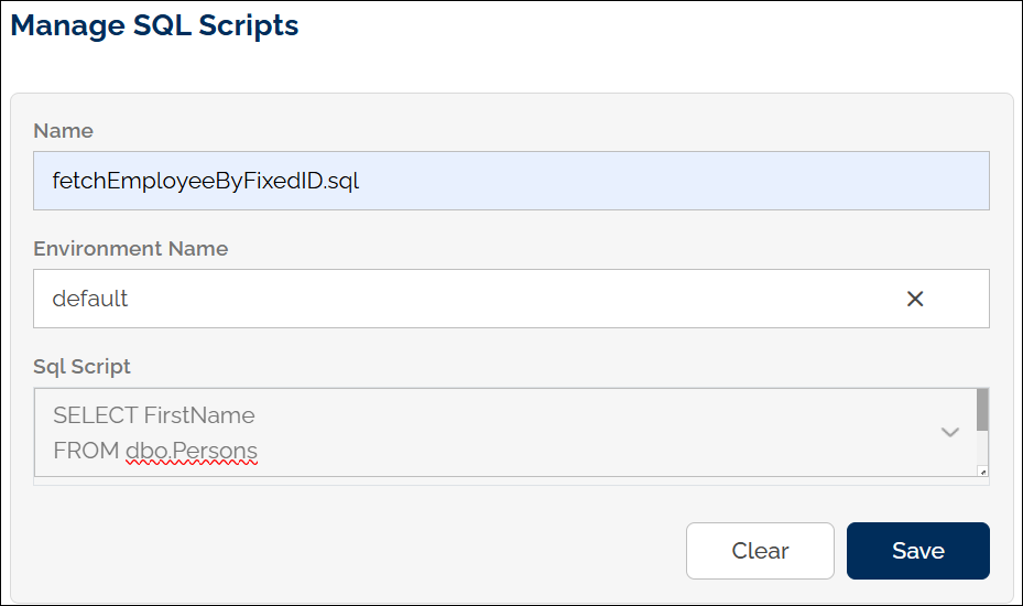 Example of Parameterized SQL Query Using a Dynamic PersonID Value Mapped from a Variable