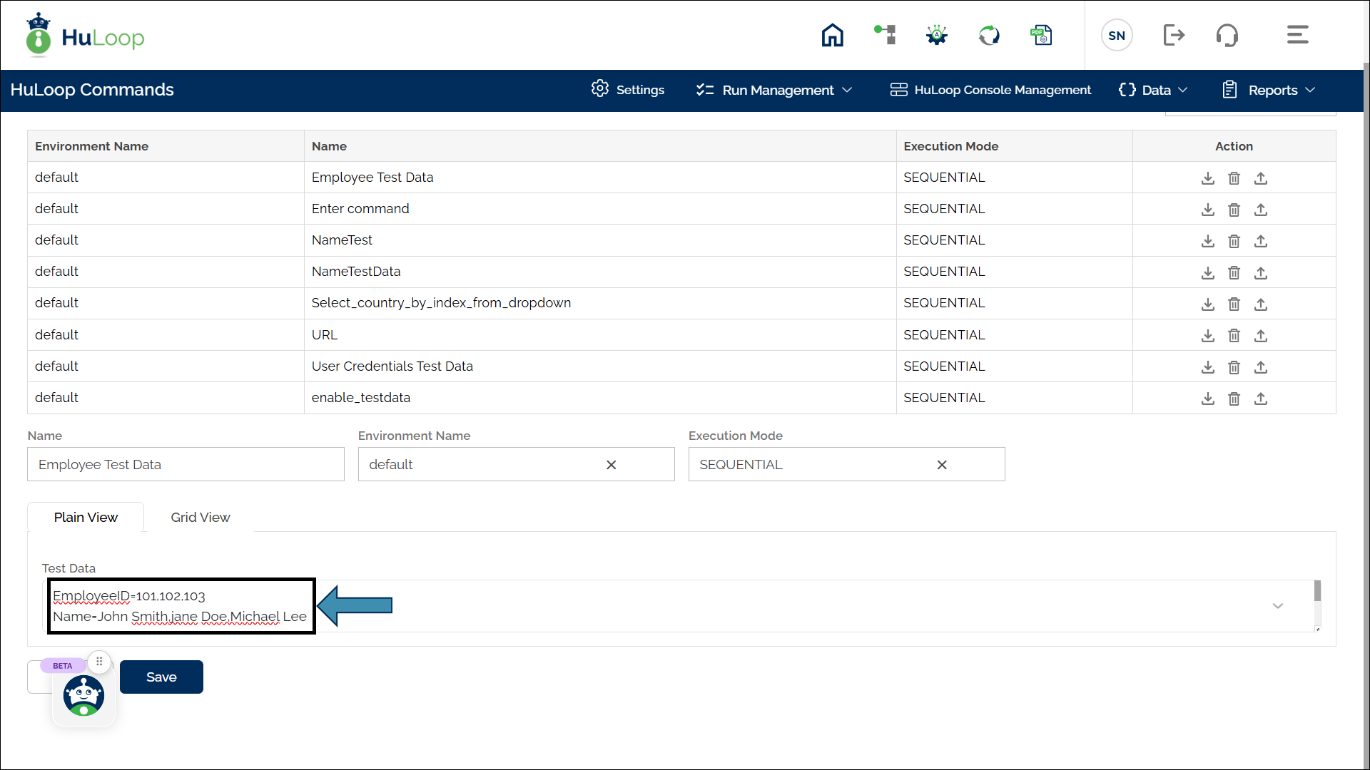 Employee Test Data with Multiple Values