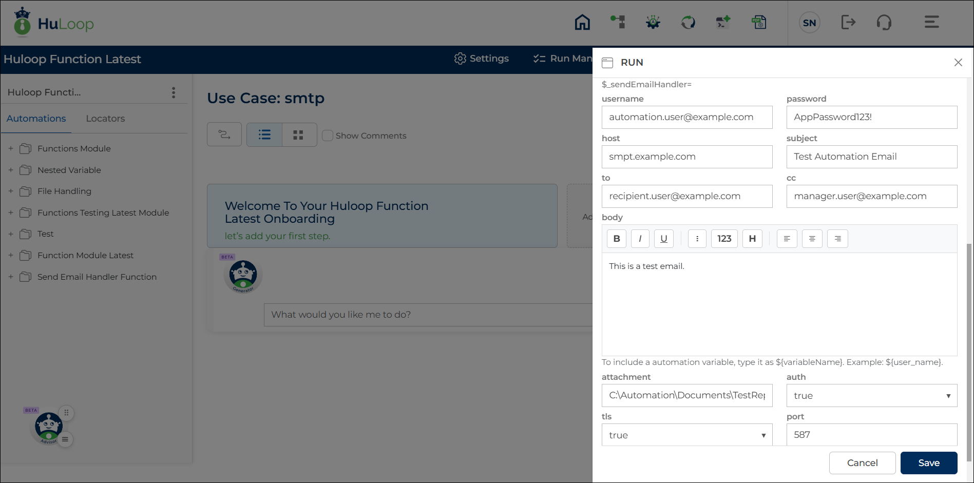 Send Email Using Subjects function