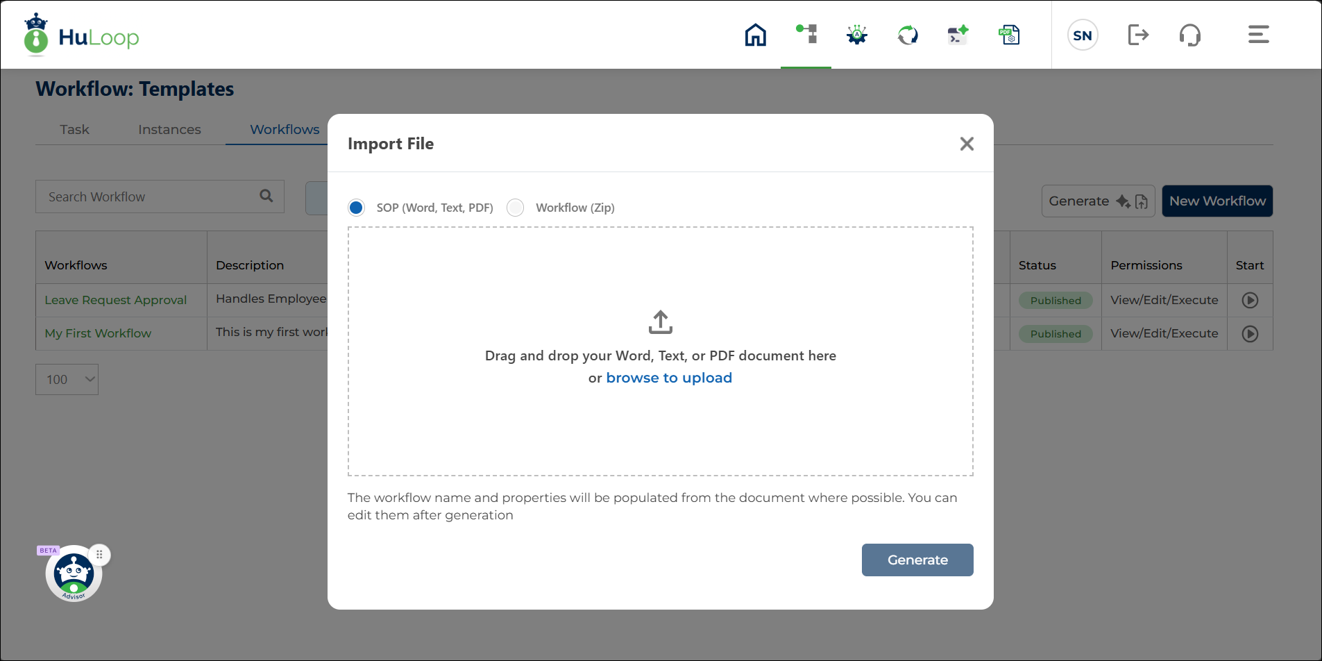 New workflow based on the uploaded file