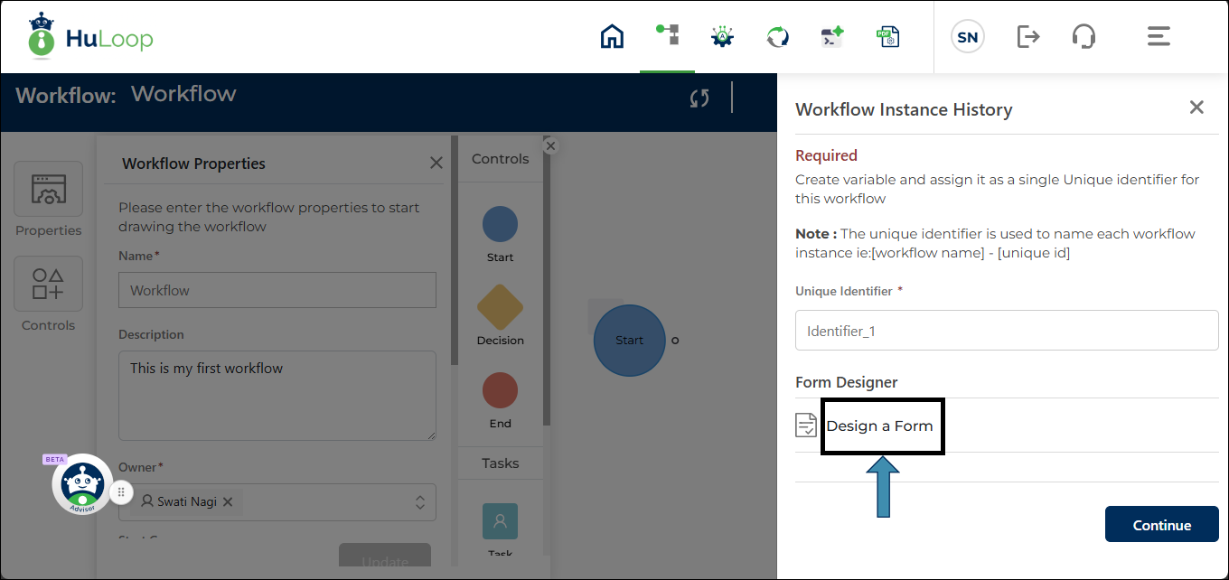 workflow-design-start-form